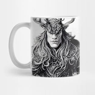 Warrior Stag Wild Nature Illustration Line Epic Illustration Line Art Mug